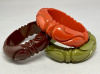 BB118 chunky swirl carved bakelite bangles